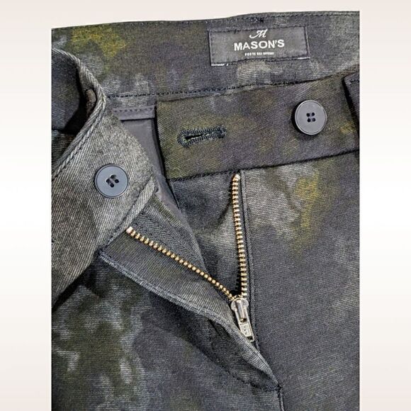 New Maison's Forte Dei Marmi New York Slim Pant Camo Tonal Jacquard Size EU 36 - Picture 9 of 12